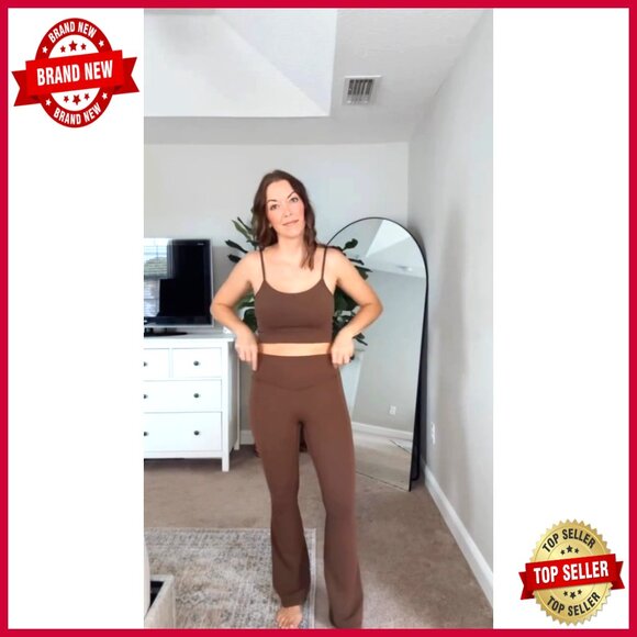 High Waist Flare Leggings with Pockets, No Front Seam, 27.5-31.5 Inseam - Picture 7 of 7